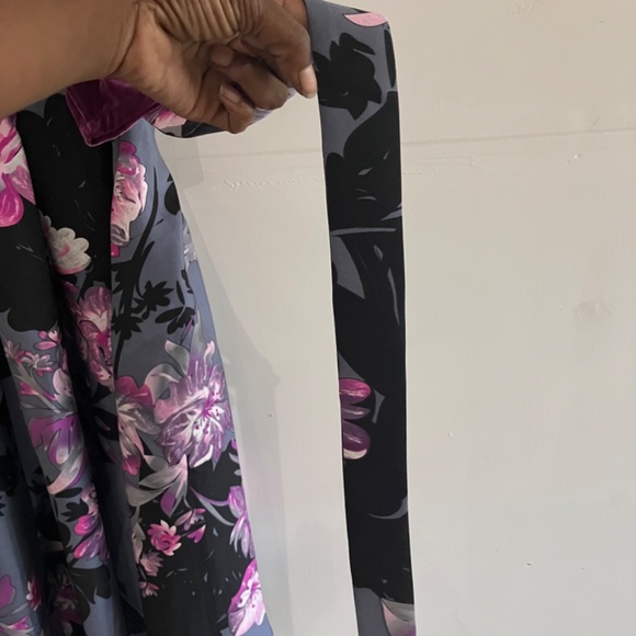 Midnight velvet, dark purple floral dress - Picture 11 of 12